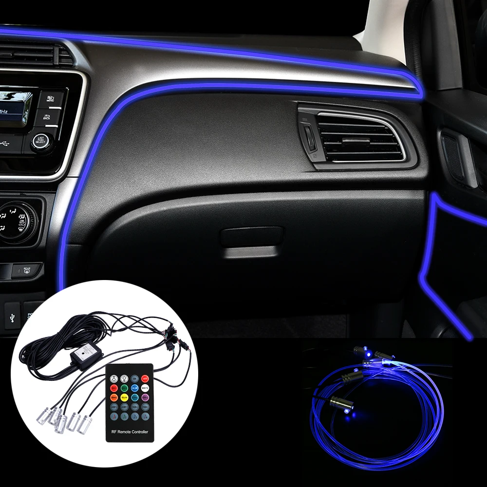 FORAUTO 6-метровый волоконно-оптический автомобиля RGB Атмосфера лампы для различных