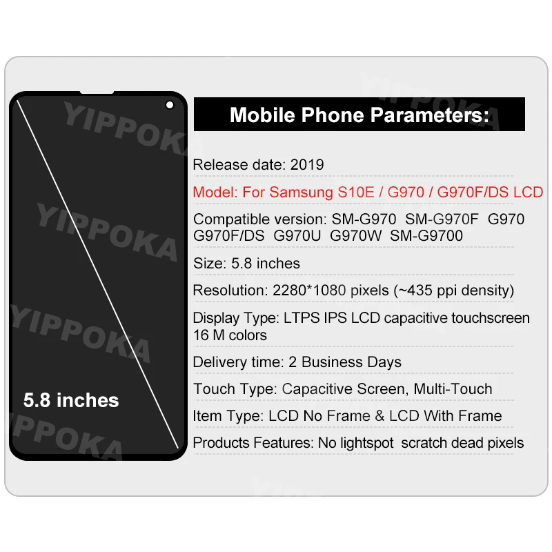 Pantalla LCD Original para Samsung Galaxy S10E G970 G970F, reemplazo de digitalizador de pantalla t&aacute;ctil para Samsung S10 E G970F/DS G970U-1