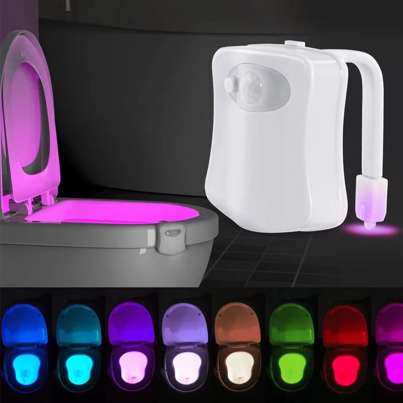 

Toilet Seat Night Light Motion Sensor LED Lamp 8 Colors Waterproof Backlight For Toilet Bowl LED Luminaria Lamp WC Toilet Lights