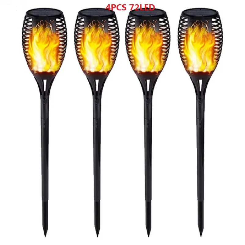 4PCS 72LED 33/72 светодиодный светильник на солнечной батарее, светодиодный светильник для украшения сада, мерцающий IP65 Водонепроницаемый ландшафтный светильник, светильник для газона, дорожка, светильник, фонарь светильник - Испускаемый цвет: 4PCS 72LED