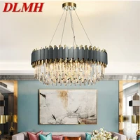 dlmh modern led chandelier lighting crystal luxury decorative fixtures for living room dining room villa duplex
