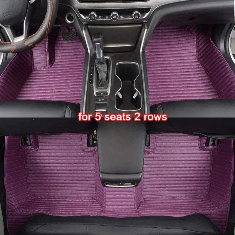 purple 2 rows KADULEE изготовленный на заказ автомобильный коврик для Mazda 3 cx3 5 6 8 CX-5 CX-7 MX-5 CX-9 CX-4 atenza коврики стайлинга автомобилей, автомобильные аксессуары - Название цвета: purple 2 rows