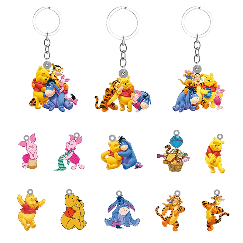 

Disney Naughty Winnie The Pooh Tigger Epoxy Resin Keychain Backpack School Bag Pendant for Girls Cartoon Keychain Jewelry FZS393