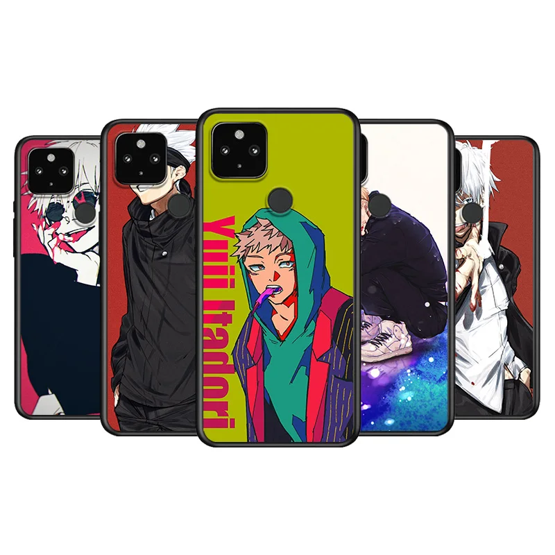 

Anime Cartoon Jujutsu Kaisen Soft TPU Silicone Black Cover For Google Pixel 5 4A 5G 4 XL Phone Case
