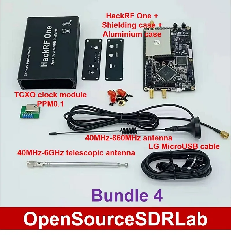 HackRF One SDR программное обеспечение определило Радио 1 МГц до 6 ГГц Материнская плата макетная плата комплект - Комплект: Комплект 4