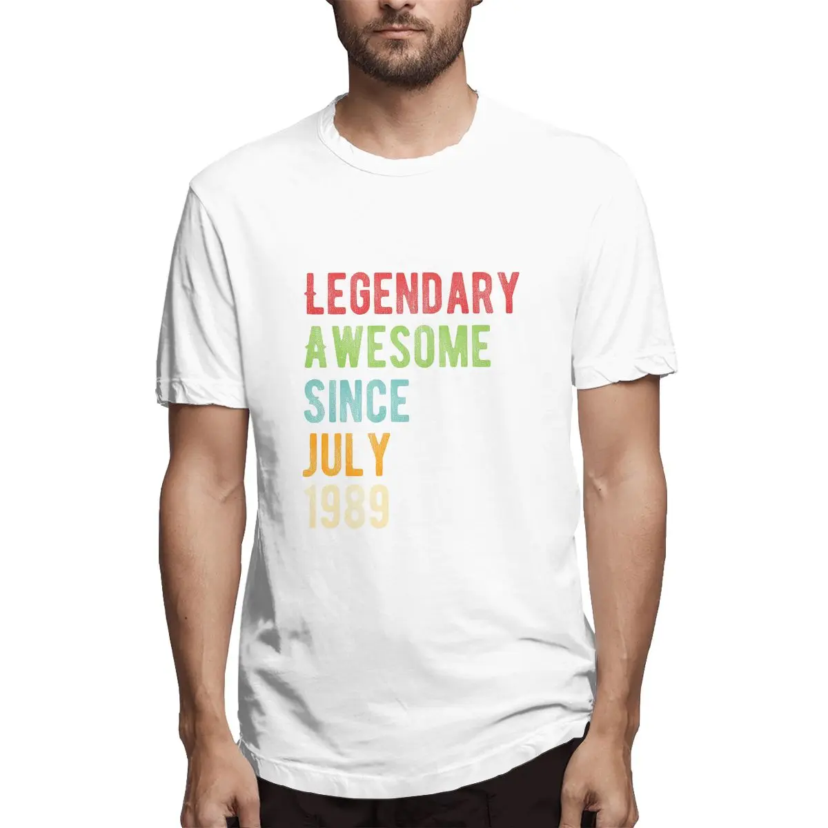 

Legendary Awesome Since July 1989 Vintage Birthday Men T Shirts Vintage Tee Short Sleeve O Neck T-Shirt Cotton Unique Clothes