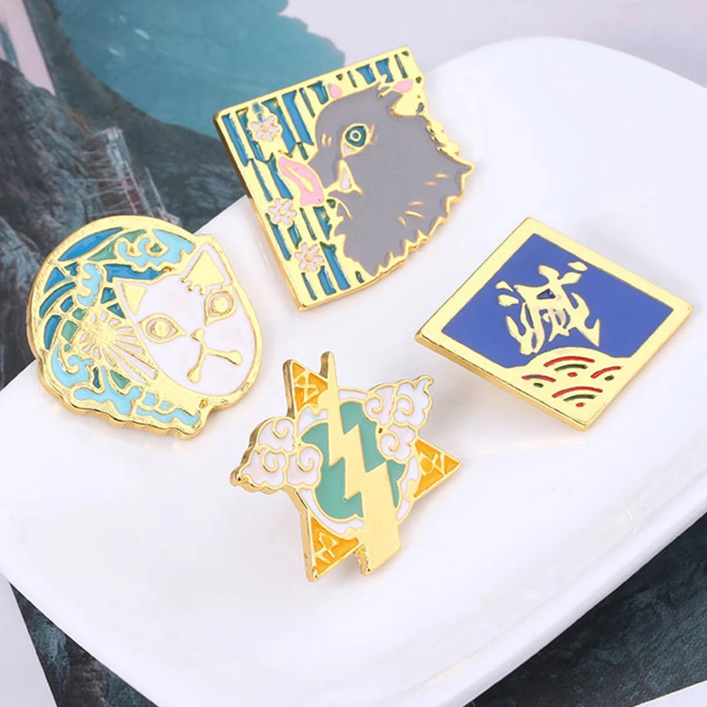 

Demon Slayer Cosplay Brooch Pin Kimetsu No Yaiba Anime Series Zinc Alloy Badge for Clothing Bag Enamel Pin Accessories Fans Gift