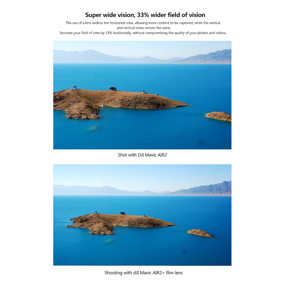 

AMYGOJJ Wide-angle Lens Fisheye Lens 1.33X Anamorphic Lens Mavic AIR Accessories for DJI Drone 2