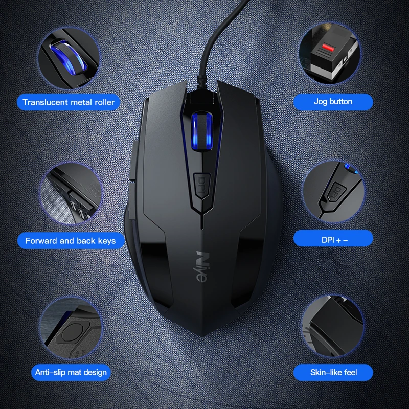 usb wired gaming mouse 2400dpi adjustable 6 buttons led optical professional gamer mause computer mice for pc laptop mouse gamer free global shipping