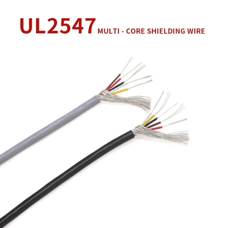 

1M 24AWG UL2547 Shielded Wire Signal Cable 2 3 4 5 Cores PVC Insulated Channel Audio Headphone Copper Control Shielding Wire