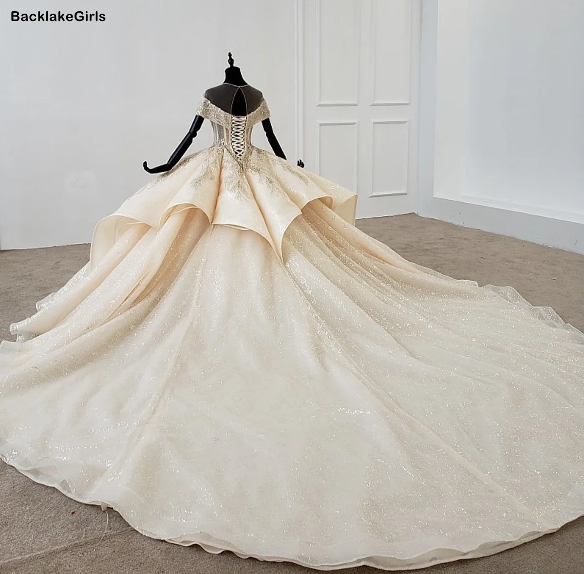 Элегантные Блестящие Свадебные платья с длинным шлейфом Vestidos Noiva расшитые