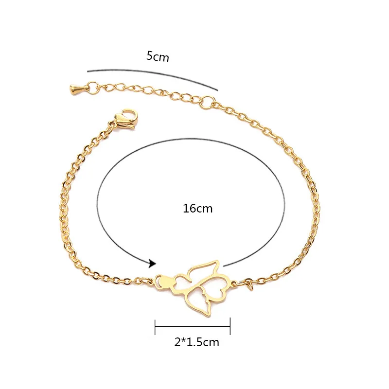 Женский браслет из нержавеющей стали золотого и серебряного цвета Нежный