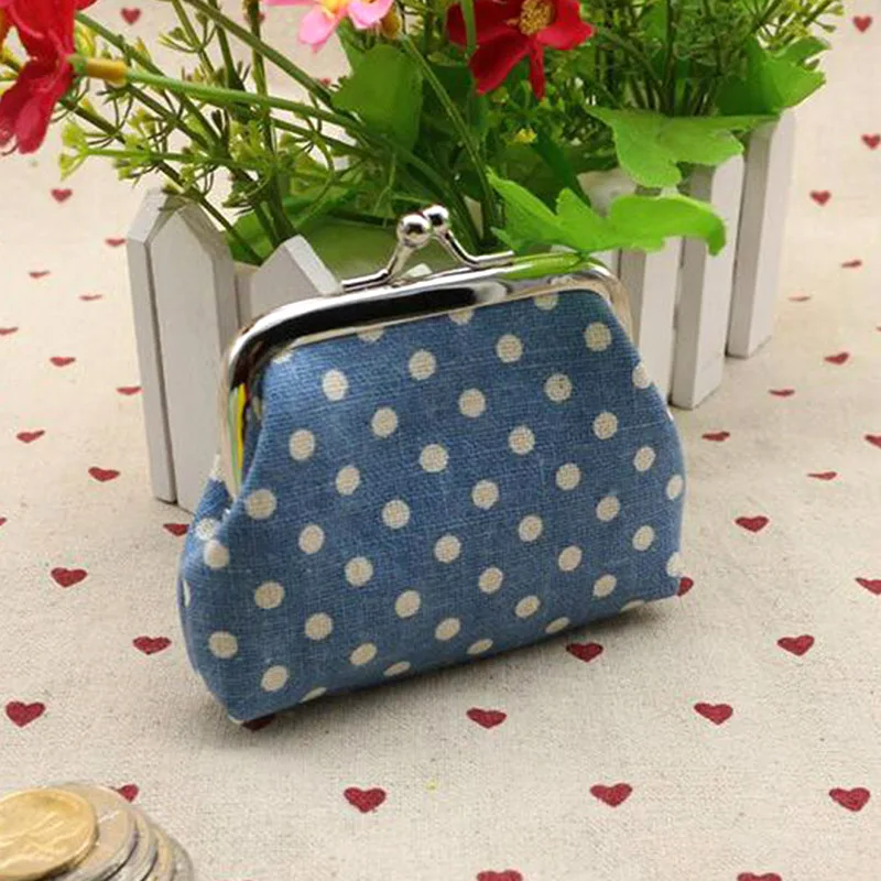 Vintage Dot Printed Lady Small Purse Girls Sweet Portable Coin Key Bag Retro Cute Mini Hand Wallet High Quality | Багаж и сумки