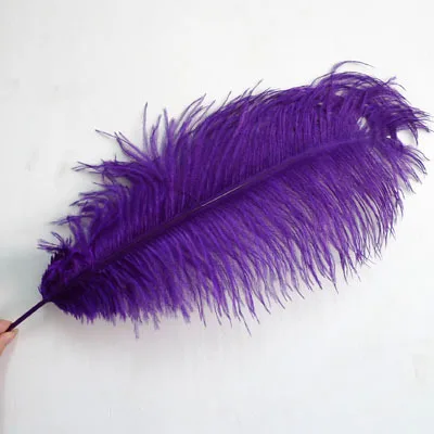 purple Украшения из перьев 10 шт 55-60 см красочные страусиные перья сценические реквизит Свадебная Цветочная одежда с рисунком маски украшения - Цвет: purple
