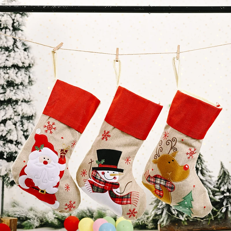 

Linnen Borduren Kerst decorдолговечные Мультяшные игрушки Рождественские украшения для детей