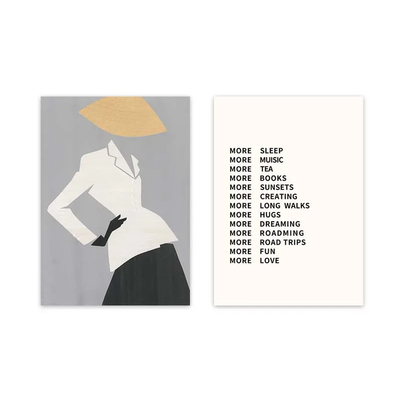 

Abstract Fashion Lady Canvas Painting Nordic Minimalist Quote Figure Painting Wall Art Poster and Prints Living Room Home Decor