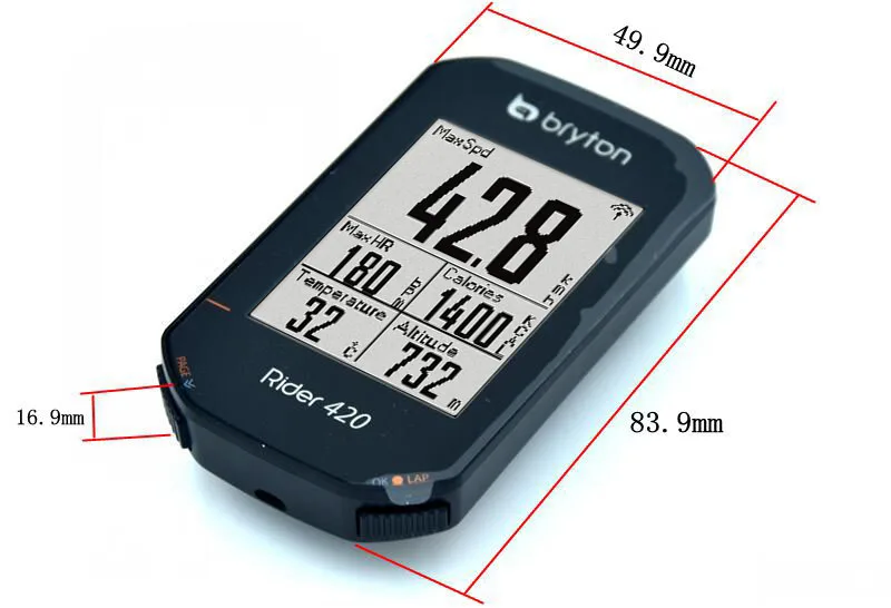 Велокомпьютер Bryton Rider 420 с поддержкой GPS водонепроницаемый беспроводной