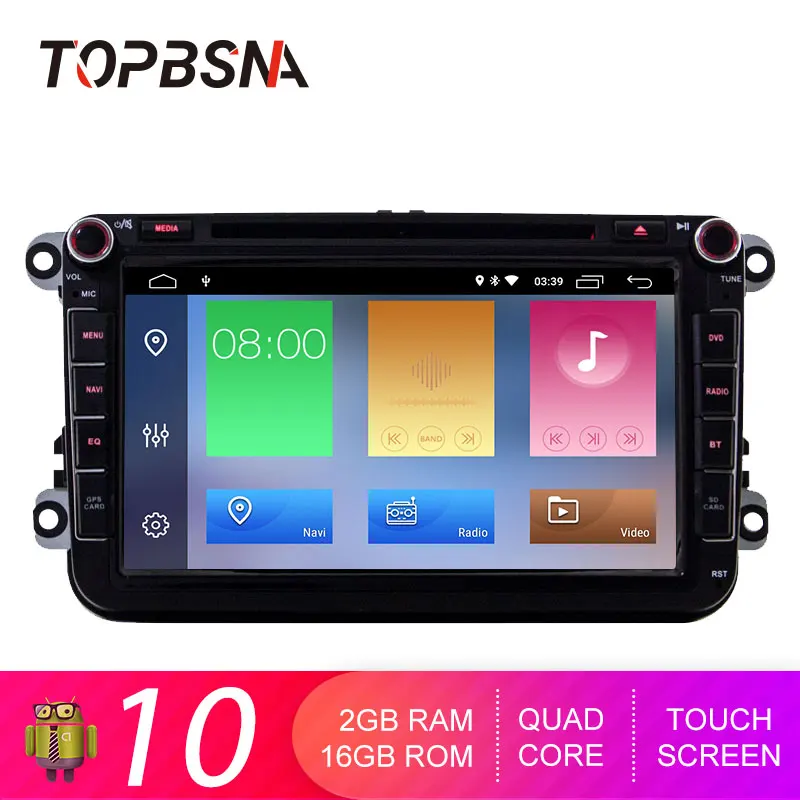 Автомагнитола TOPBSNA мультимедийный DVD плеер на Android 10 с Wi Fi для Volkswagen VW Passat B6 CC b7 Polo