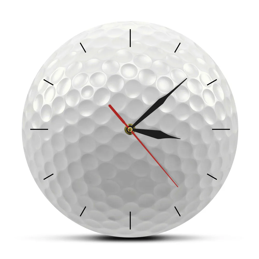 Round Frameless Wall Clock Silent Non Ticking 3d Vision Decorative Wall Watch Sports Golf Club Wall Art Golfers Gift