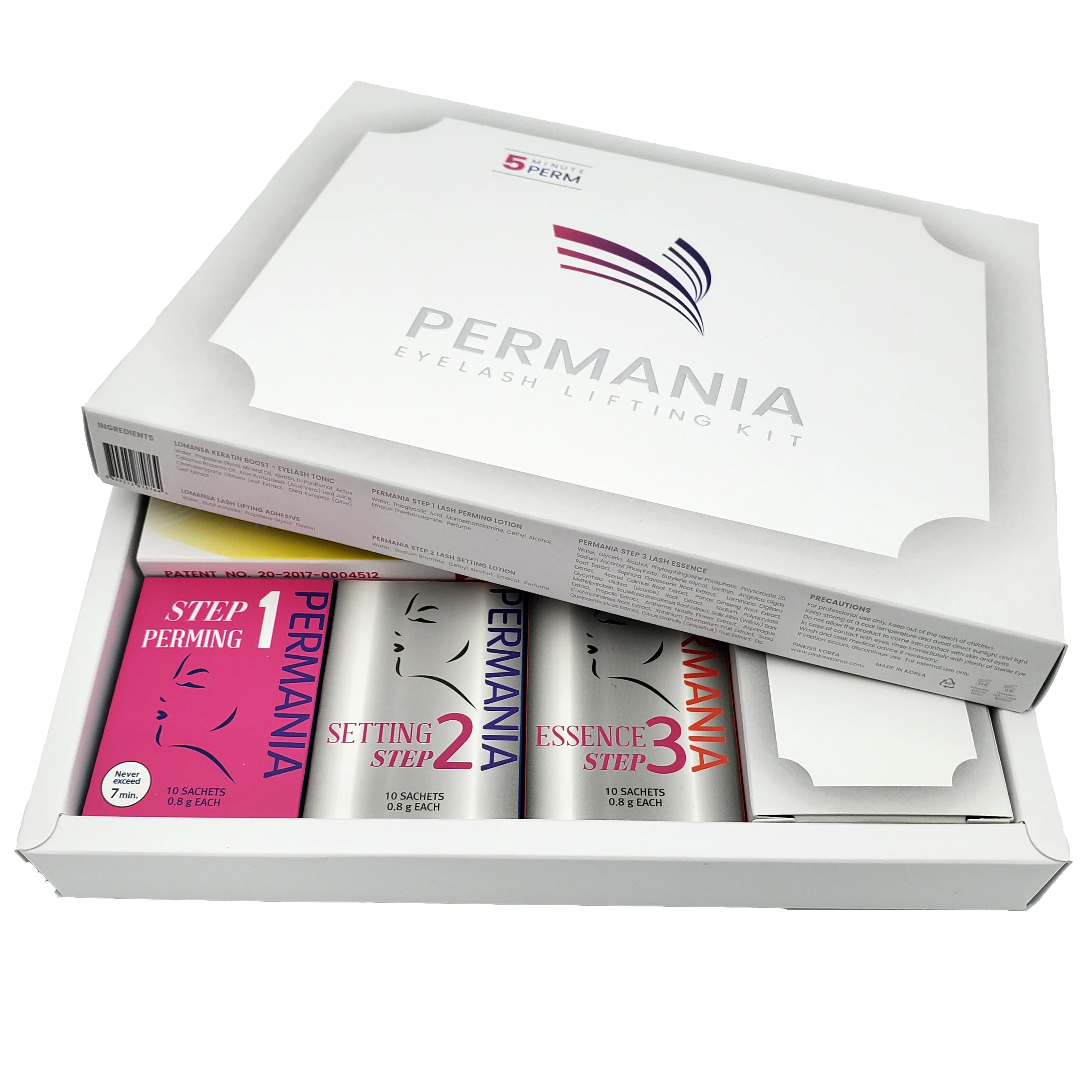 Korea PERMANIA Lomansa Lash Lift Kit Permania Eyelash Curling Tools Lifting Adhesive Set 5Minute Perm set |