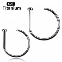 1ps new g23 titanium nose piercing nose ring studs d ring without body piercing jewelry 18g 20g f136