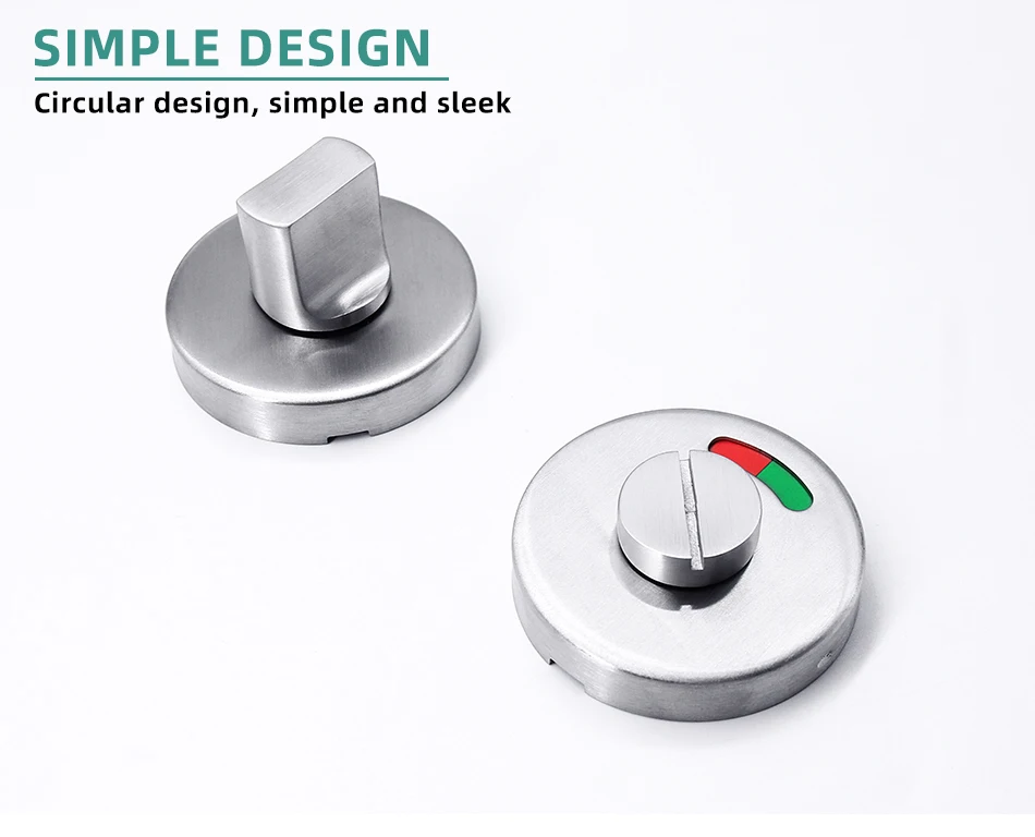 Bathroom Hardware Fittings Toilet Cubicles Indicator WC Door Lock Thumb Turn Knob Stainless Steel