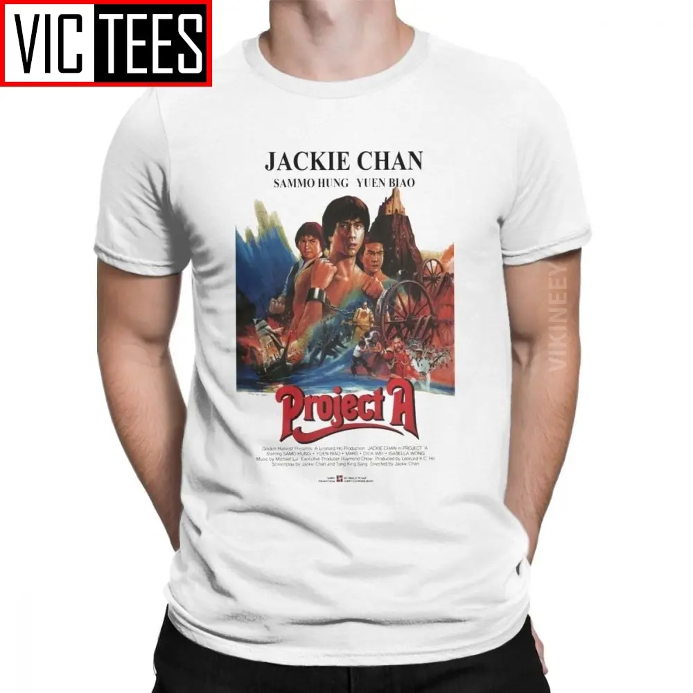 Project A Jackie Chan Men T Shirt 2021 Crazy Crew Neck Tshirt Cotton Wholesale Clothes Oversized Streetwear