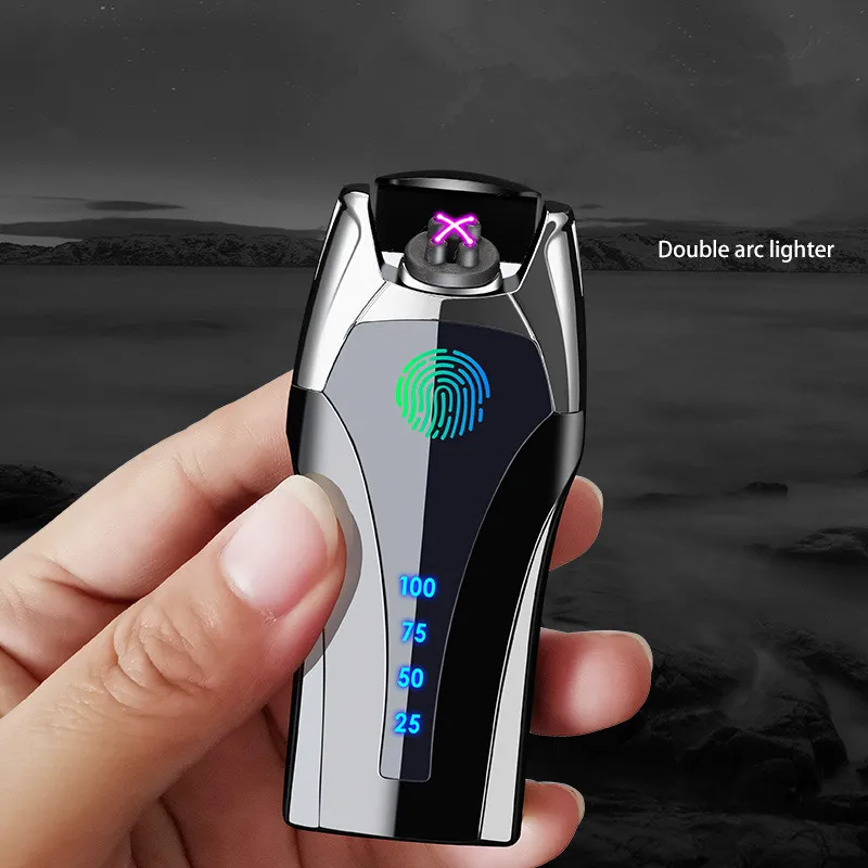2022 New Fingerprint  USB Recharge  Smoking Electric gift metal Lighter for boyfriend father girlfriend gift for  christmas enlarge