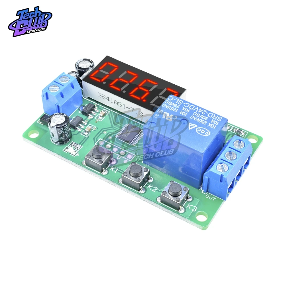 Релейный модуль с задержкой времени 24 В постоянного тока 3 кнопки 4 значный