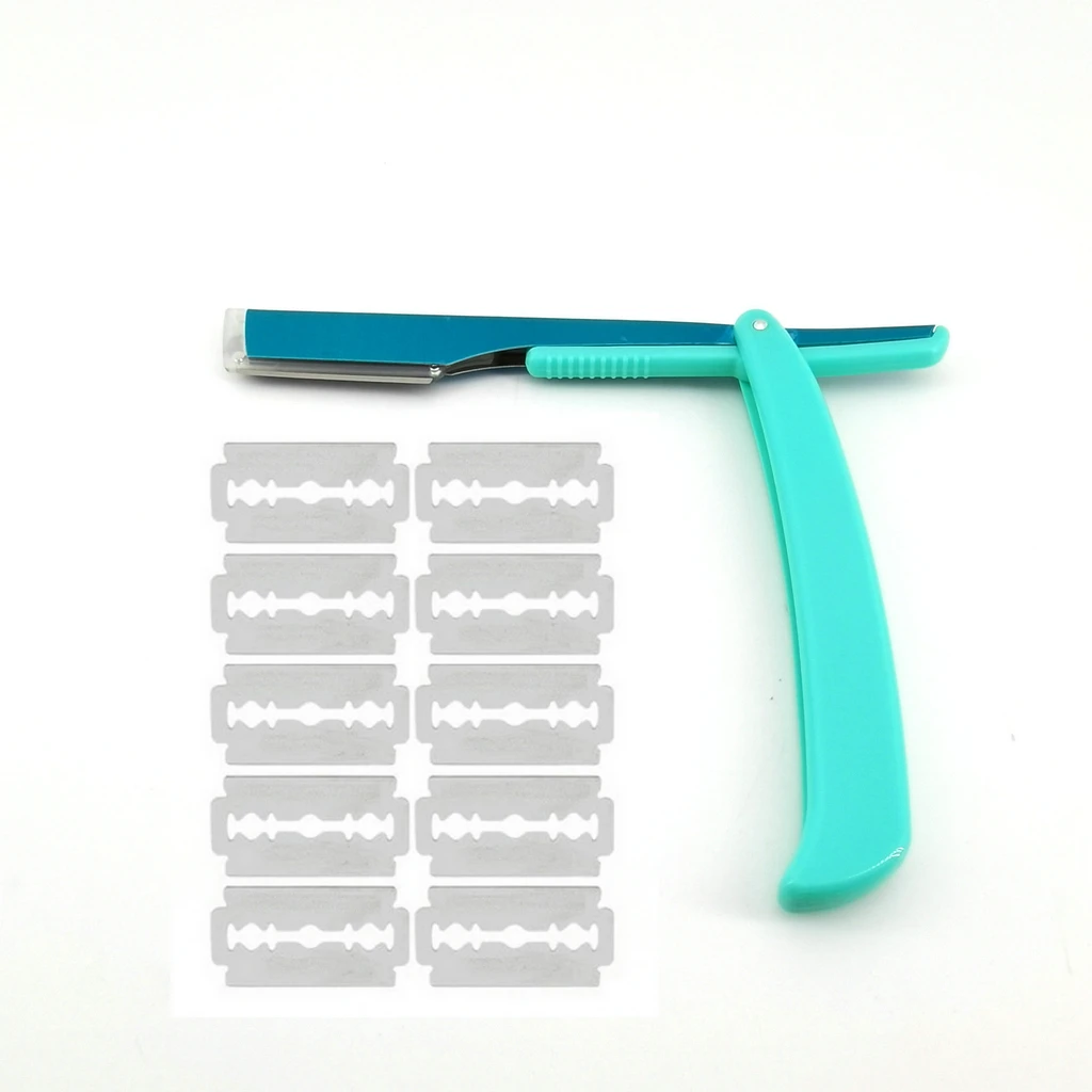 Ручной складной нож и бритва с прямыми лезвиями 3 цвета унисекс для бритья бороды