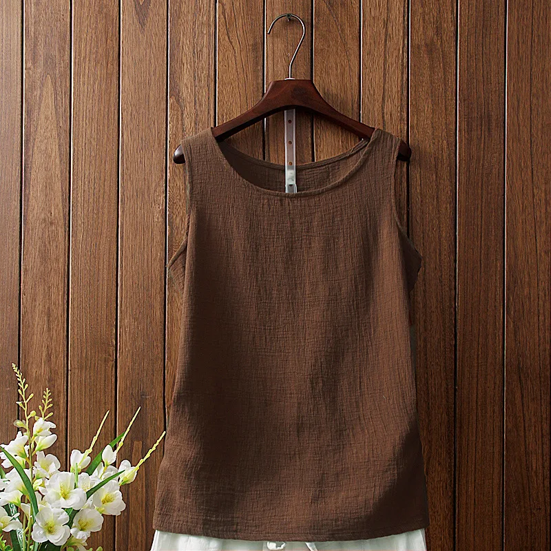 Женские летние хлопковые льняные топы новинка 2018 однотонные повседневные