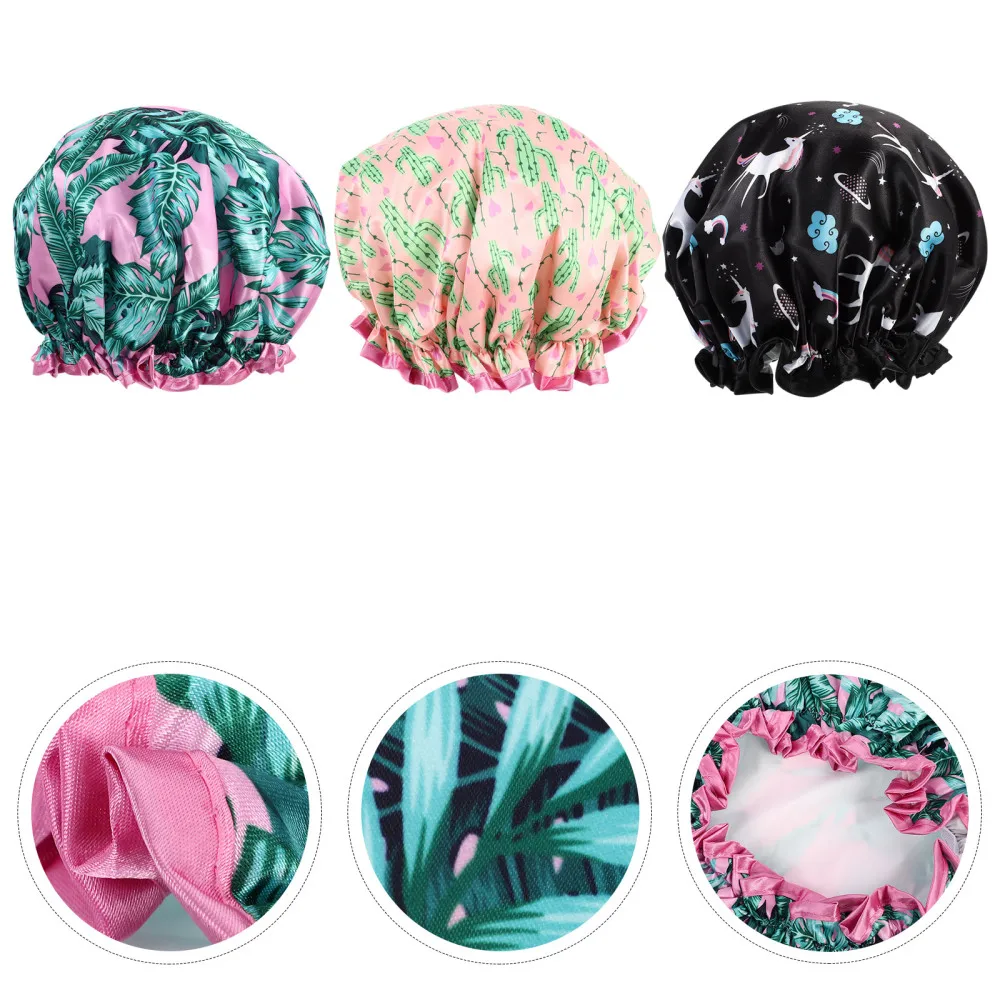 

3 Pcs 1 Set Elastic Protective Hats Bath Caps Multipurpose Hair Dyeing Caps