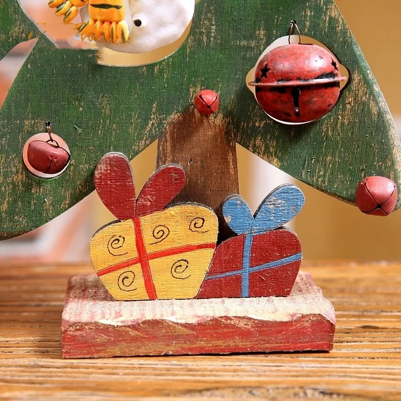 

Christmas decorations elderly snowman bells retro home decorations wooden Christmas tree ornaments christmas ornaments