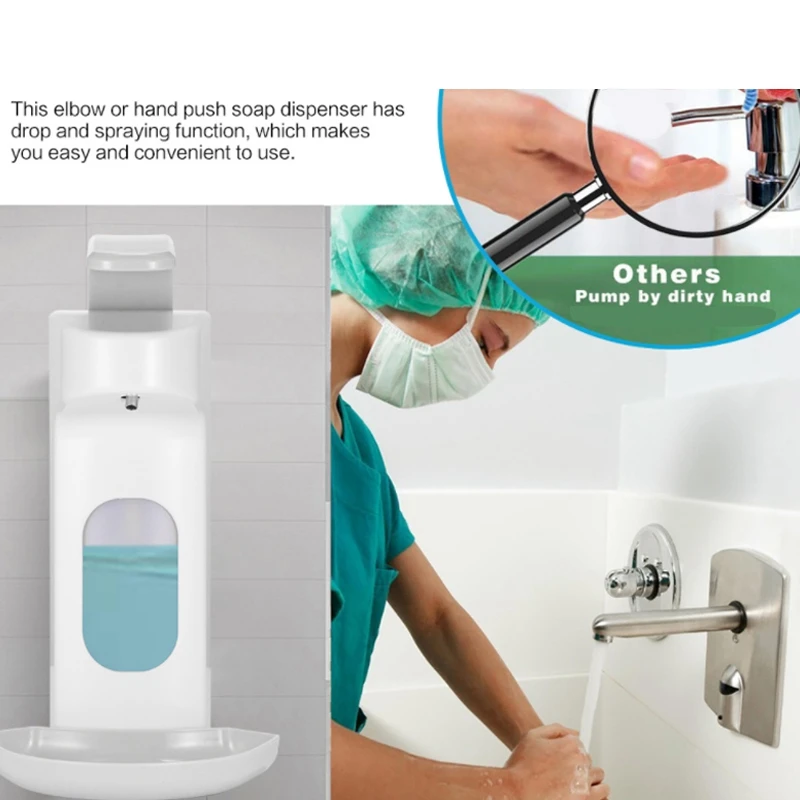 

500ML Manual Soap Dispenser Elbow Pressure Soap Dispenser Wall-Mounted Hand Soap Dispenser Hand Soap Dispenser
