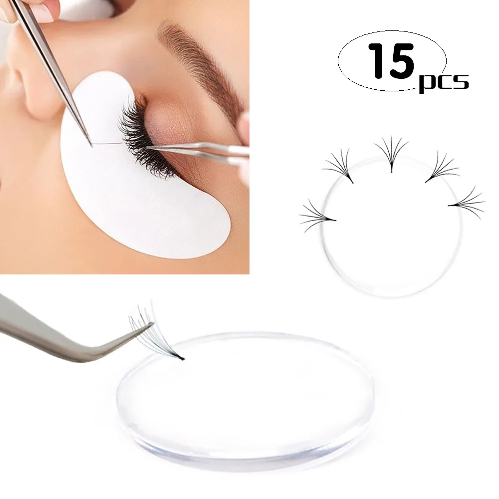 

15Pcs Silicone Lash Pads Eyelash Extension Easy Fan Lashes Pads Eyelash Holder Volume Lash Patches Grafting Eyelash Reusable