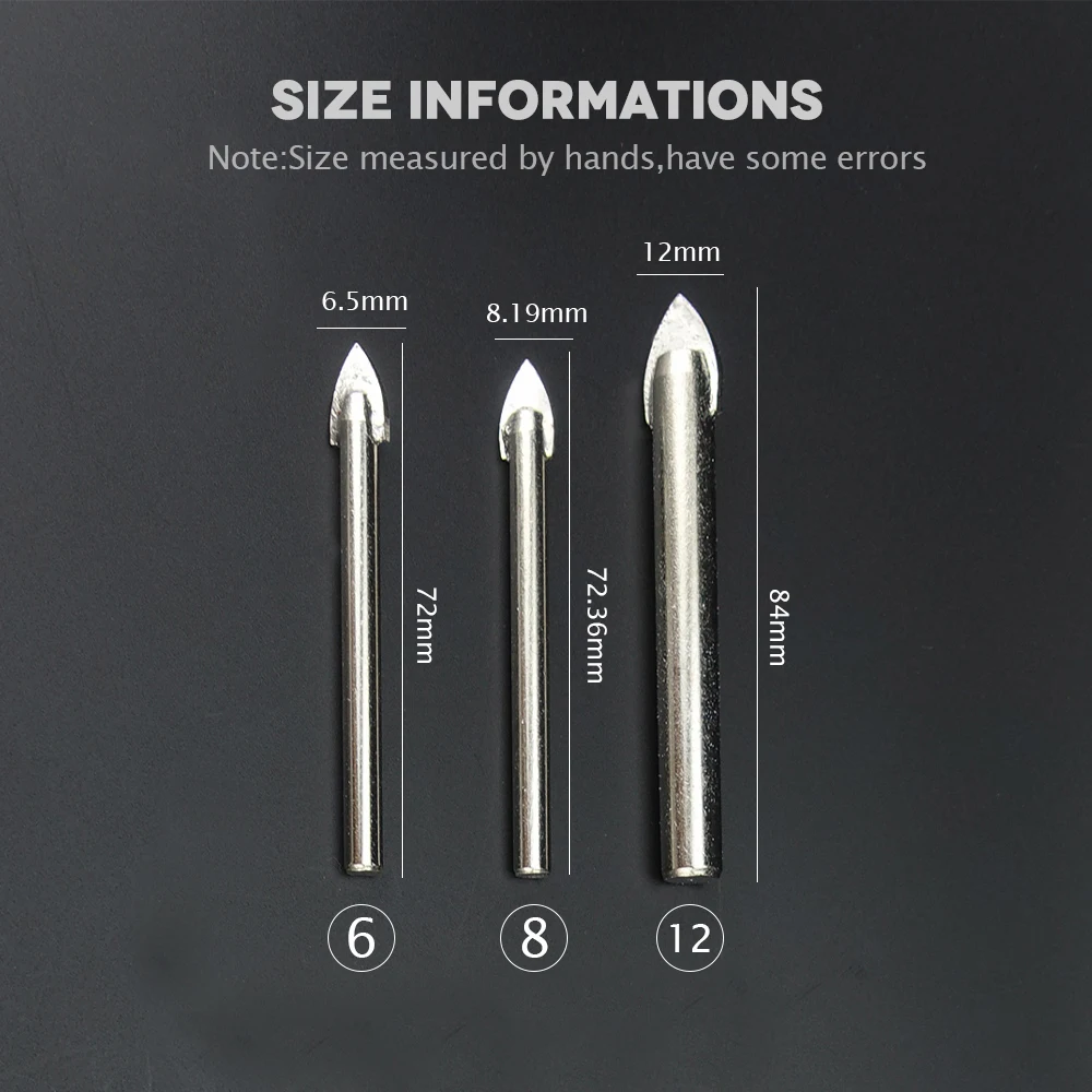 Стеклянные сверла 6 мм Кольцевые пилы для твердых Хрупких Керамических