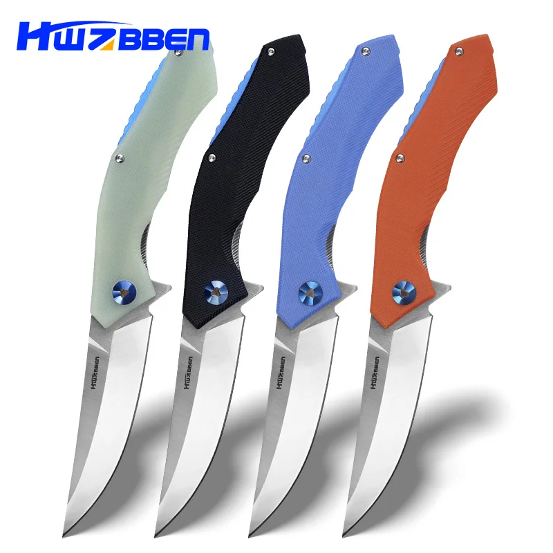 

HWZBBEN Folding Knife Pipe Cutter Pocket Bearing D2 G10 Combat Survival Tactical Outdoor Hunting Camping Knives EDC Multitool