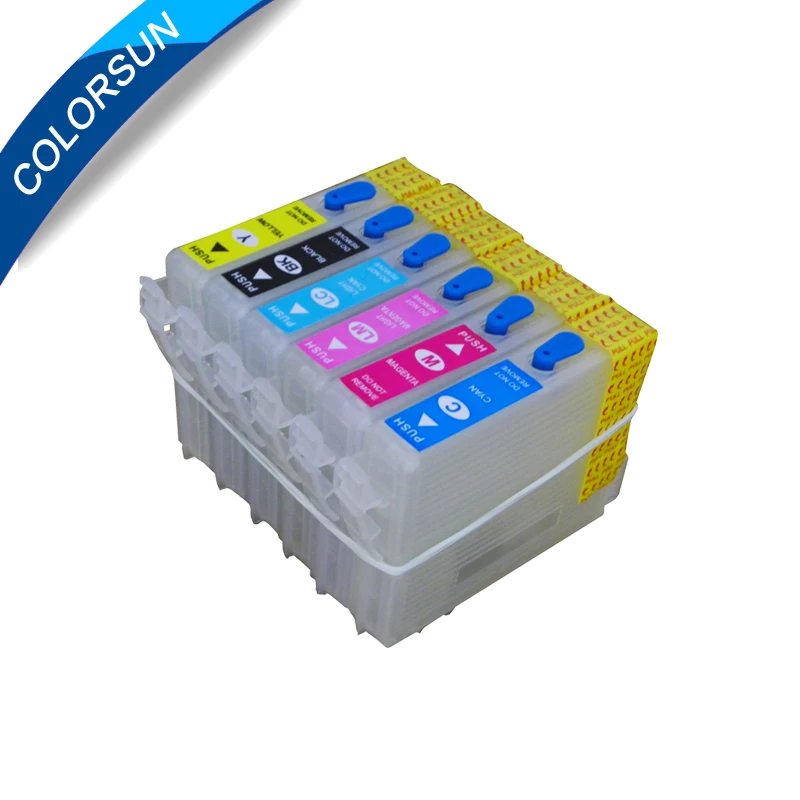 Картридж для принтера Colorsun 6 шт. многоразовые чернильные картриджи Epson Stylus Photo R200