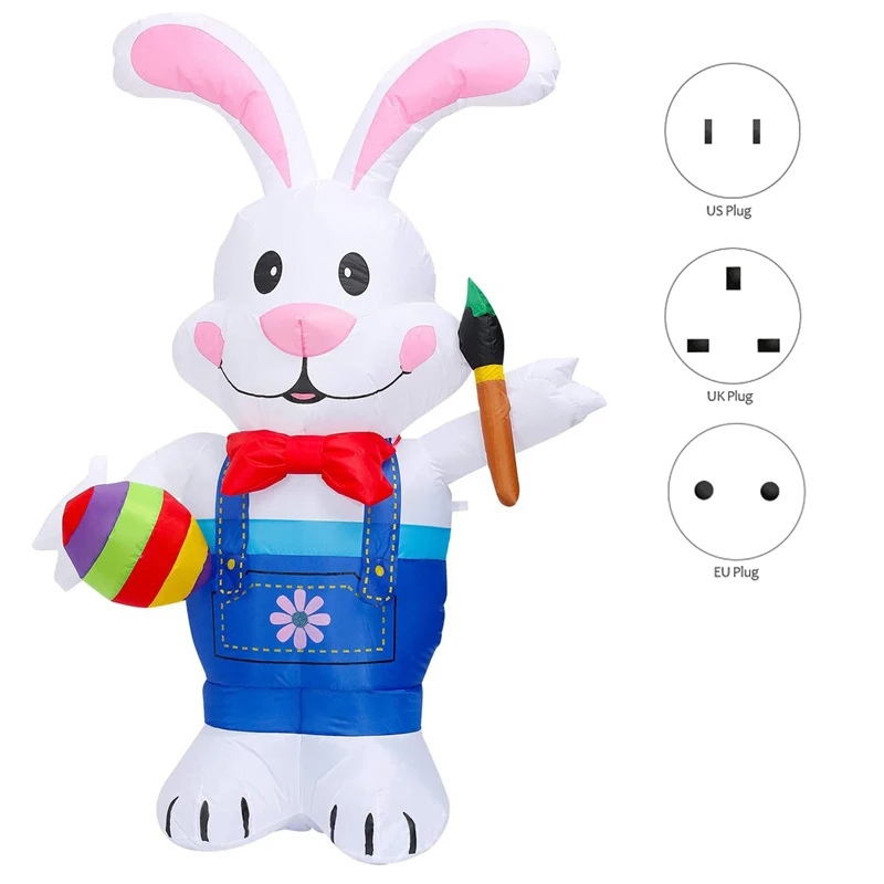 

Пасхальный надувной Банни с пасхальным освещением, украшение для уличных и пасхальных праздников, 6 футов