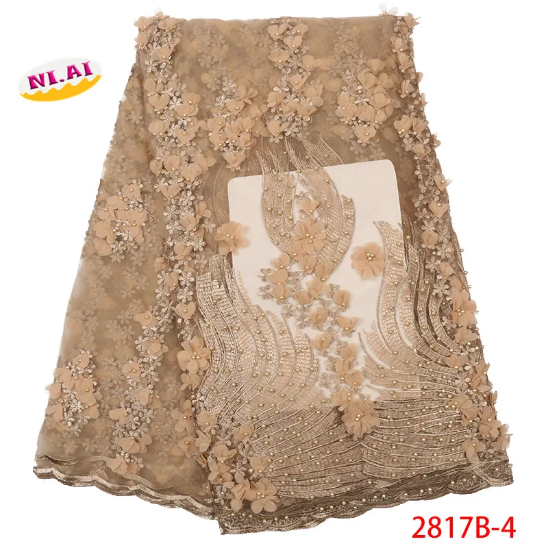 3d вышивка африканская тюль сетка кружевная ткань с бисером высокое качество