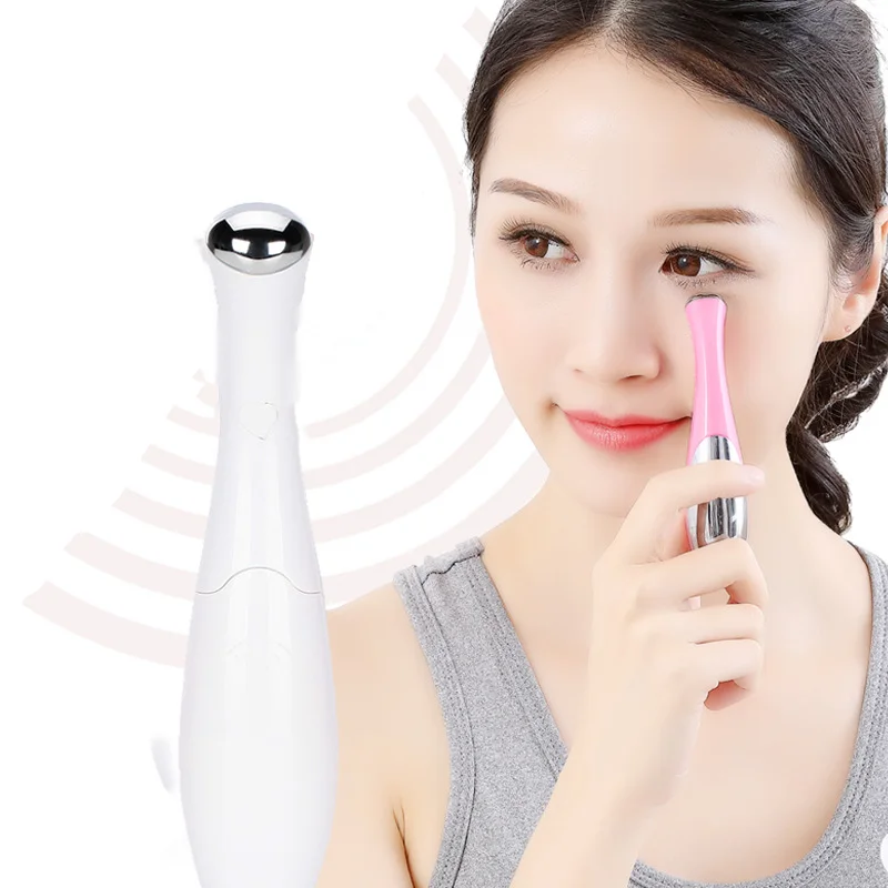 

New Mini Portable Electric Eye Massage Pen Device Dark Circle Facials Vibration Thin Face Magic Stick Anti Bag Pouch & Wrinkle