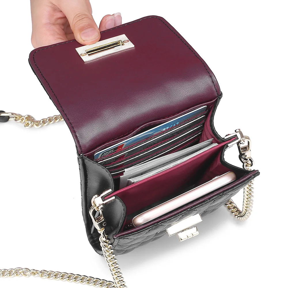 Женская маленькая стеганая сумка из натуральной кожи сумочка на плечо для