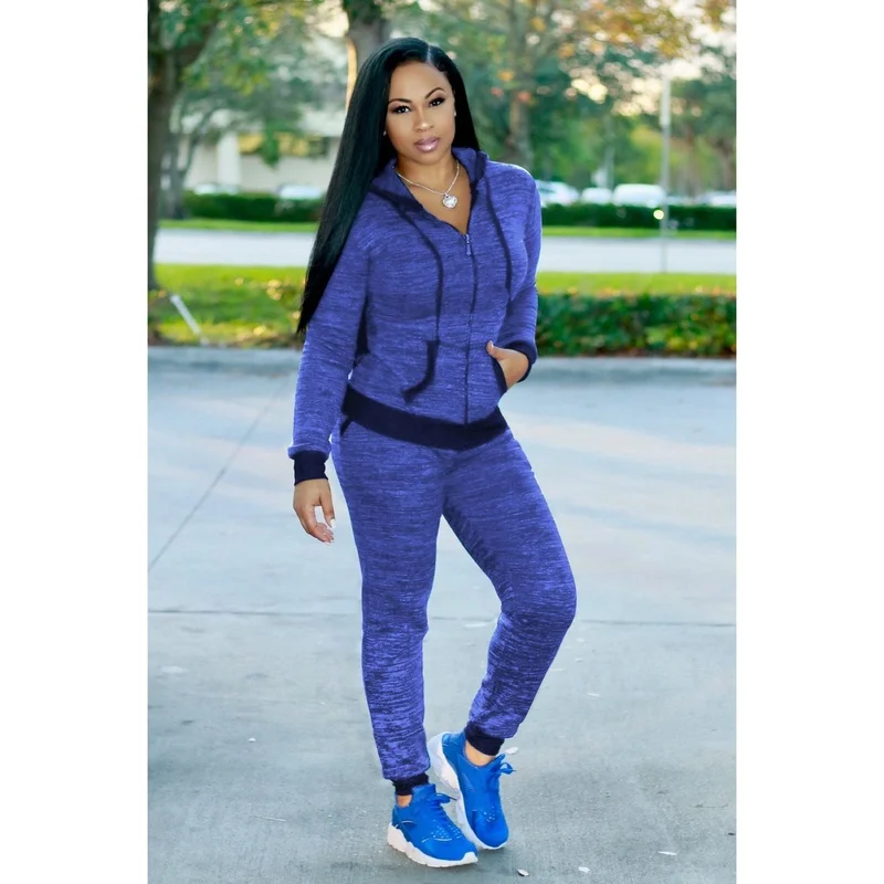 Женский спортивный костюм ZOGAA толстовка с капюшоном и брюки длинным рукавом из