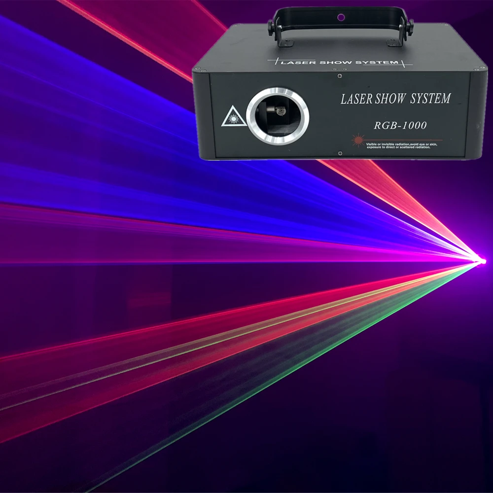 1000 МВт rgb Полноцветный анимационный проектор 1 Вт DJ светильник лазерные rgb лазерные диджейские огни dmx луч светильник многоцветный