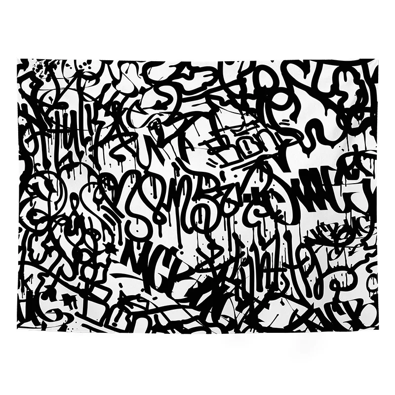 

Graffiti Sneakers Tapestry Striped Beach Blanket Cartoon Home Wall Decoration Skateboard Wall Hanging for Living Room
