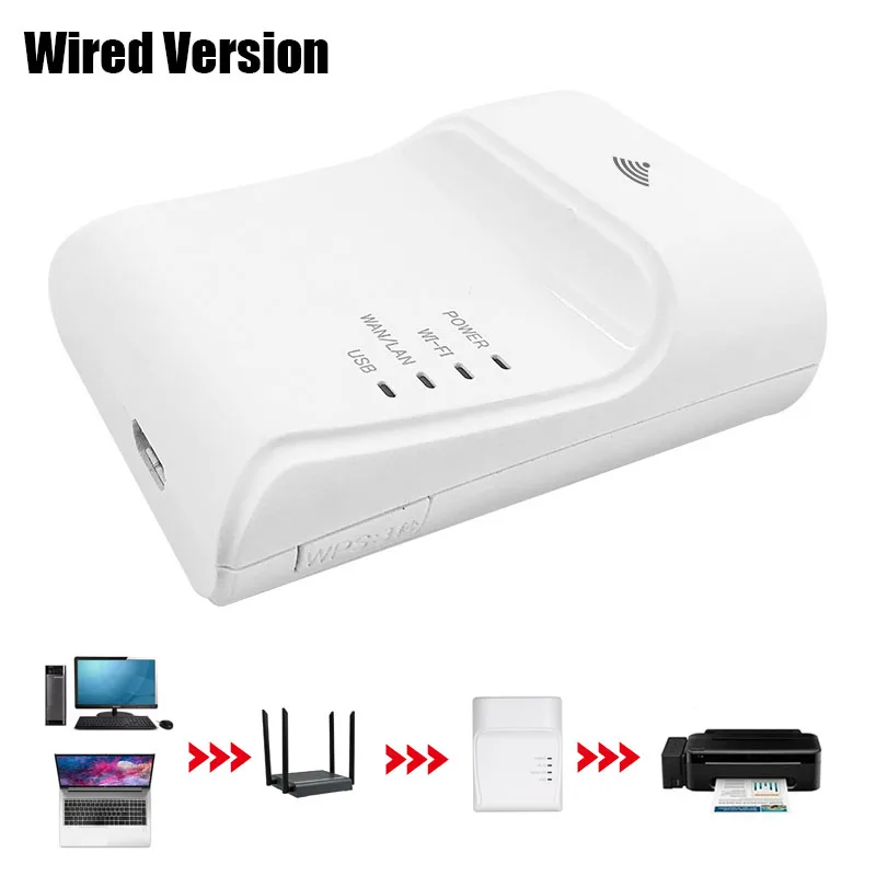 Wi-Fi Ethernet Usb Printe сервер адаптер автоматическое подключение по и 100 м Lan для принтера