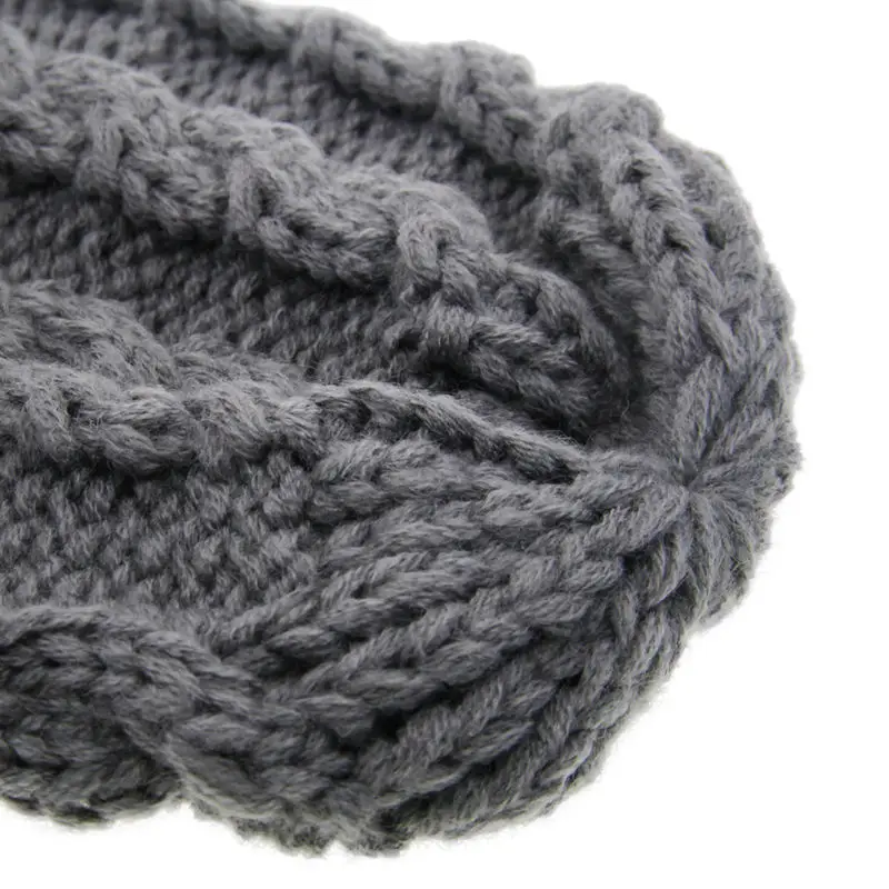 Зимняя Вязаная Детская шапка-ушанка вязаная шапка для малышей милые шапки