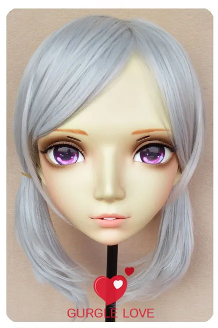 

(GL080) Sweet Girl Resin Half Head BJD Kigurumi Mask With Eyes Cosplay Anime Role Lolita Mask Crossdress Doll