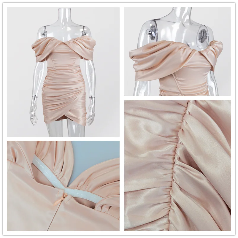 

Townlike Off Shoulder Backless Sexy Dresses Women Mini Summer Dress Pink Strapless Bodycon Night Club Party Dress Vestidos 2020