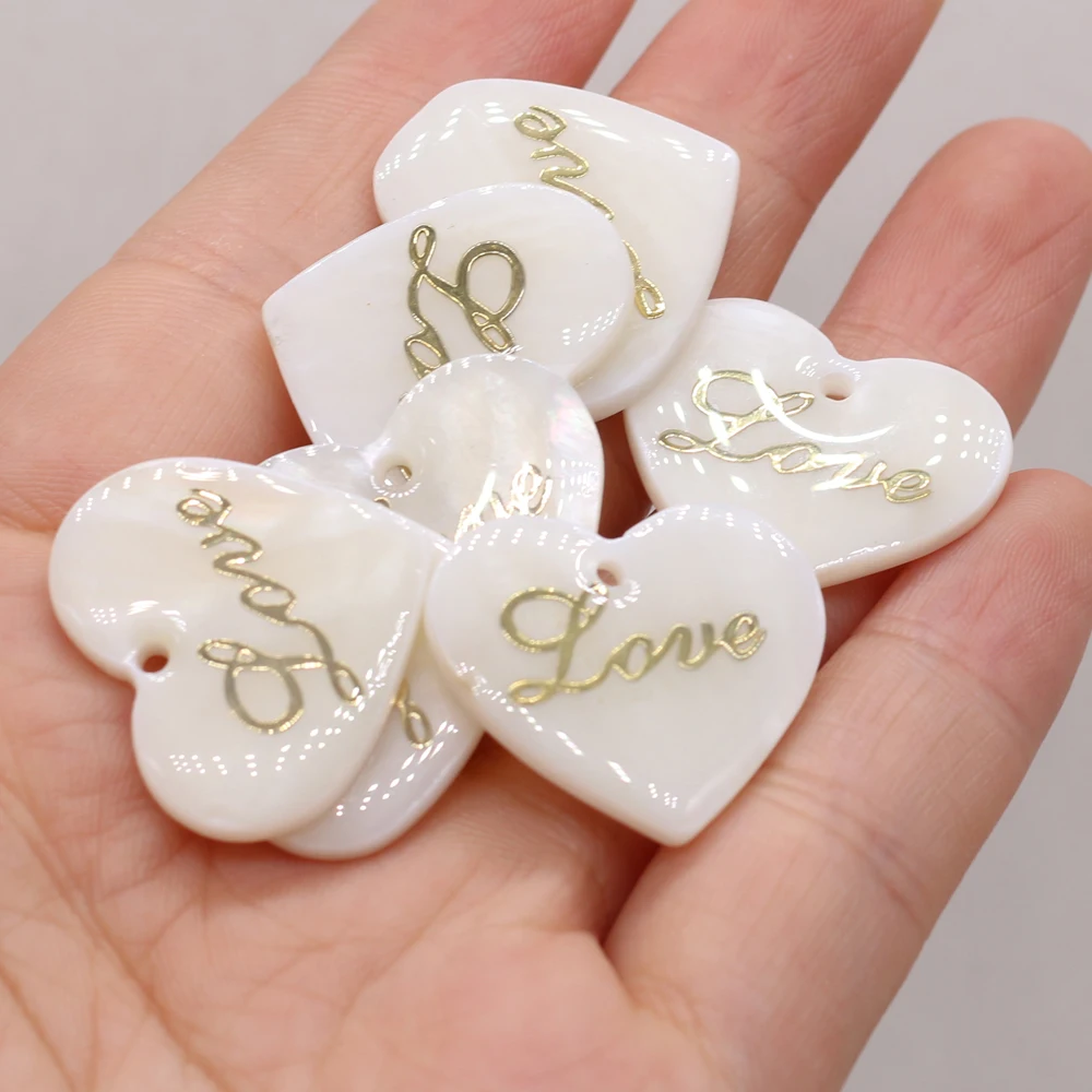 

3pcs Natural White Heart Shape Shell Pendant Charm for Jewelry Making DIY Necklace Earrings Women Gifts Size 20x25mm